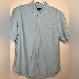 Ralph Lauren Polo Short Sleeve Button Down Shirt Light Blue XL